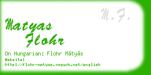 matyas flohr business card